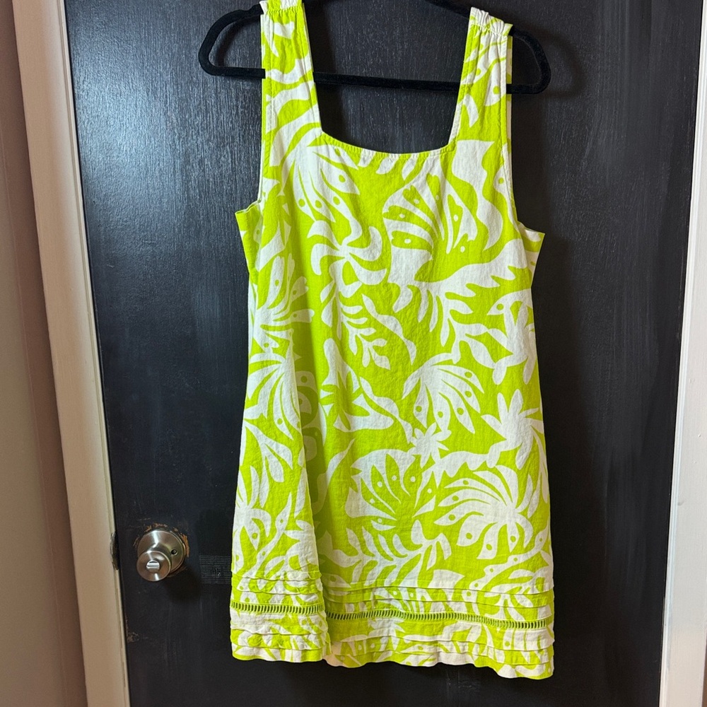 Rachel Zoe Lime Green and White Mini Dress